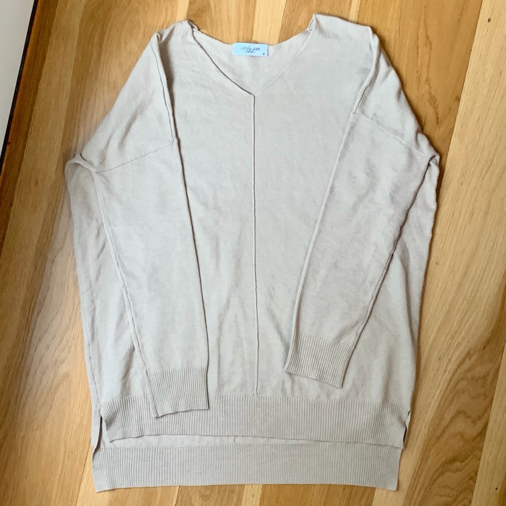 CJLA lightweight tan sweater